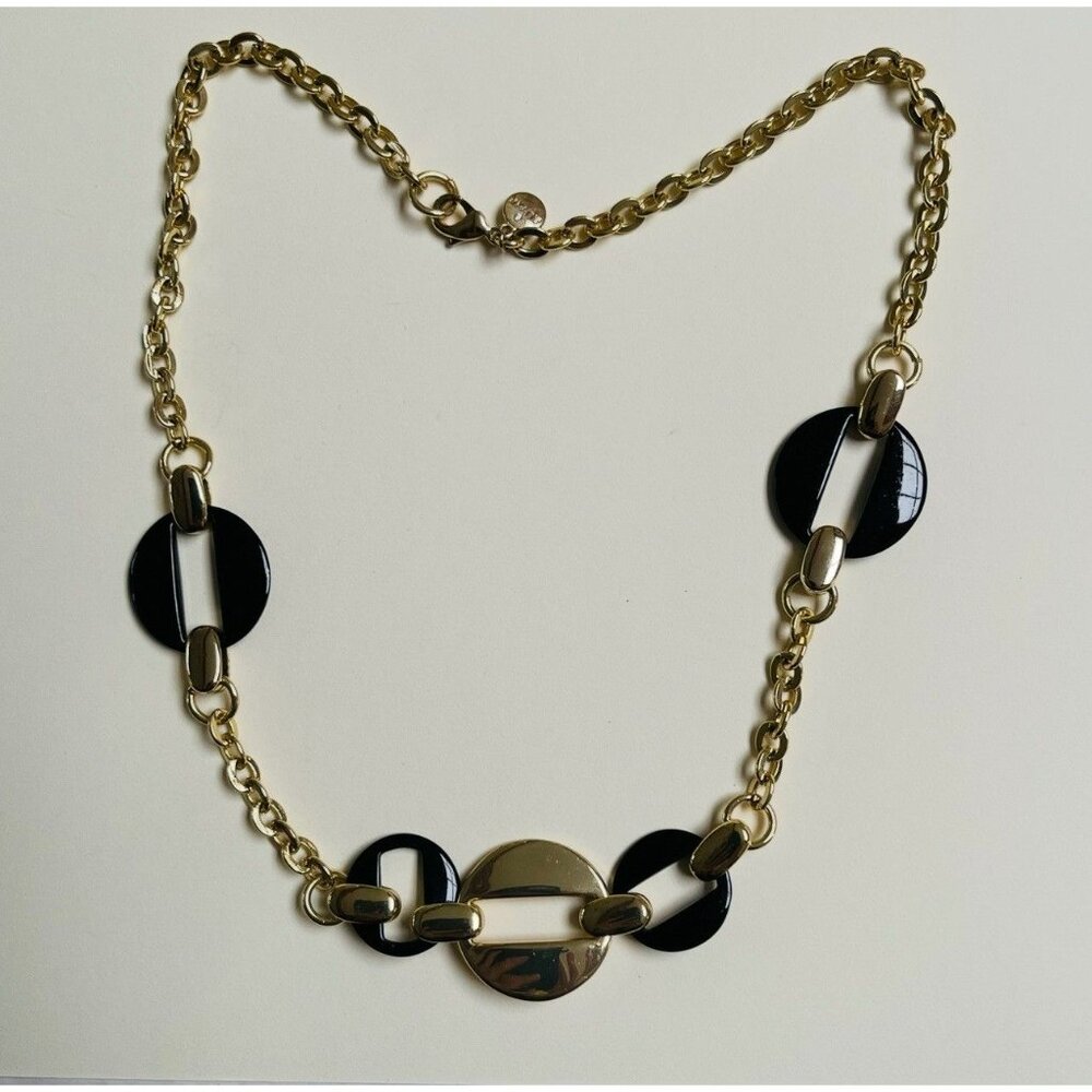 Alfani‎ Statement Necklace Chunky Black Gold Fashion Party Holiday